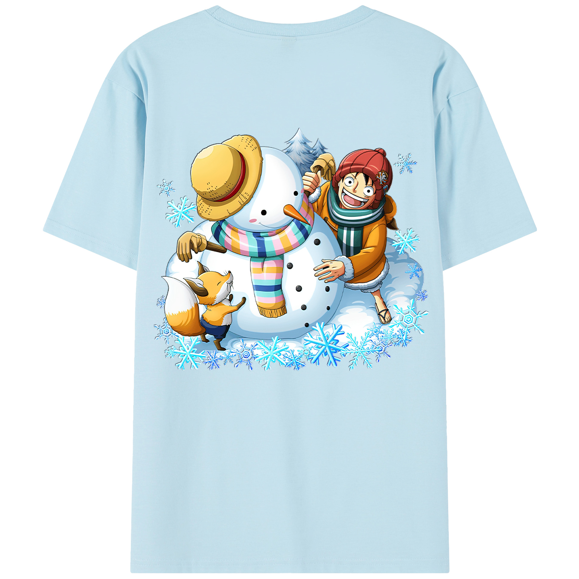 ワンピース モンキー・D・ルフィ ONE PIECE Monkey D. Luffy 綿100％半袖Tシャツ（背面プリント）